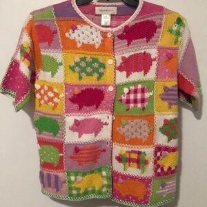 Piggies! Piggies! Precious Piggies! Susan Bristol cardigan
